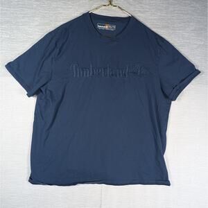 Timberland Tee Shirt Mens XXL Blue Short Sleeve Shirt Y2K Raised Logo